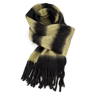 Halstørklæder - Gårda Dinibor Striped Scarf (kaki/sort)