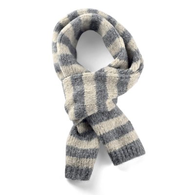 Halstørklæder - Gårda Grindelwald Striped Wool Mix Scarf (beige/grå)