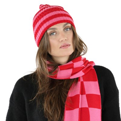 Halstørklæder - Gårda Kitzbühel Merino Wool Check Scarf (rød/pink)