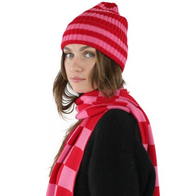 Halstørklæder - Gårda Kitzbühel Merino Wool Check Scarf (rød/pink)