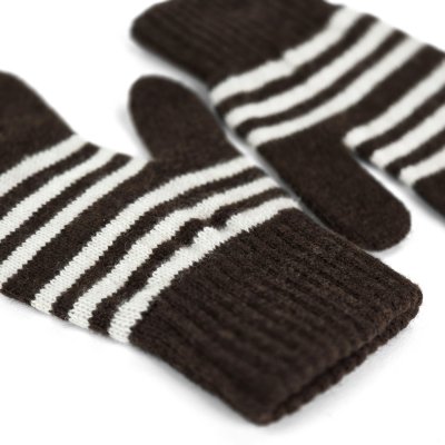 Handsker - Gårda Cavalese Knitted Wool Mix Gloves (brun/hvid)