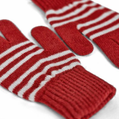 Handsker - Gårda Cavalese Knitted Wool Mix Gloves (rød/hvid)