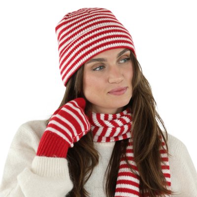 Handsker - Gårda Cavalese Knitted Wool Mix Gloves (rød/hvid)