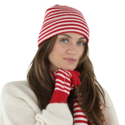 Handsker - Gårda Cavalese Knitted Wool Mix Gloves (rød/hvid)