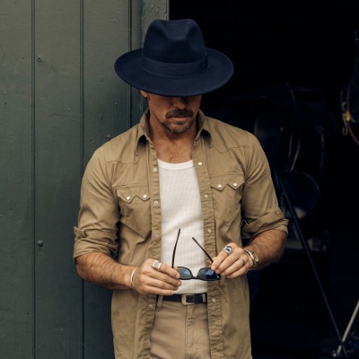 Hatte - Gårda Volterra Fedora Wool Hat (marineblå)