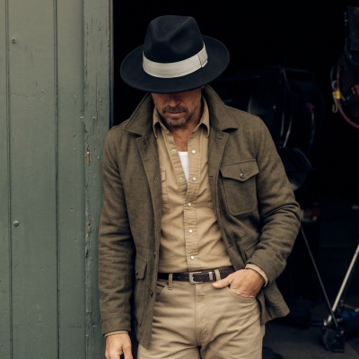 Hatte - Gårda Volterra Fedora Wool Hat (marineblå/off-white)