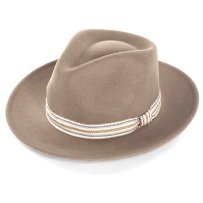 Hatte - Gårda Belluno Crushable Wool felt Fedora (beige)