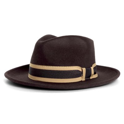 Hatte - Gårda Belluno Crushable Wool felt Fedora (brun)