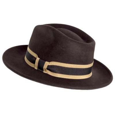 Hatte - Gårda Belluno Crushable Wool felt Fedora (brun)