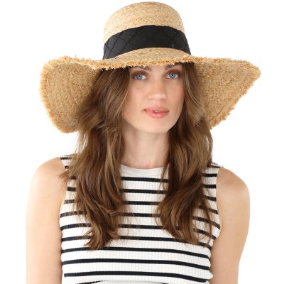 Stråhat - Gårda Biarritz Sun Hat (naturlig/sort)