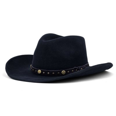 Hatte - Gårda Bowmont Crushable Wool felt Western hat (blå)