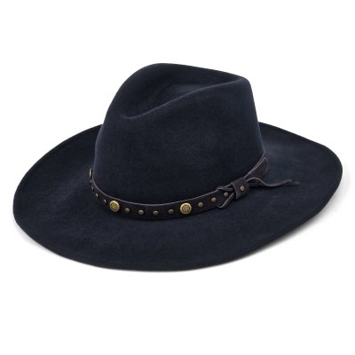 Hatte - Gårda Bowmont Crushable Wool felt Western hat (blå)
