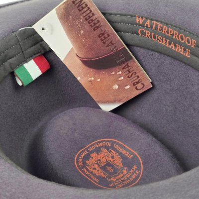 Hatte - Gårda Braga Wool felt Fedora (grå)