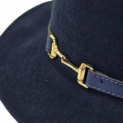 Hatte - Gårda Braga Wool felt Fedora (marineblå)
