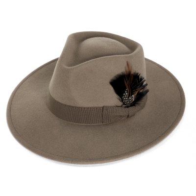Hatte - Gårda Molinella Crushable Wool felt Fedora (greige)