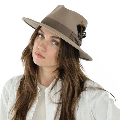 Hatte - Gårda Molinella Crushable Wool felt Fedora (greige)