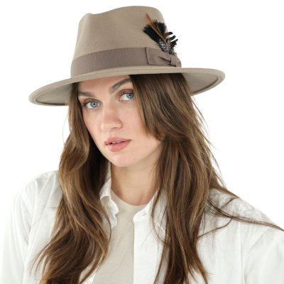 Hatte - Gårda Molinella Crushable Wool felt Fedora (greige)