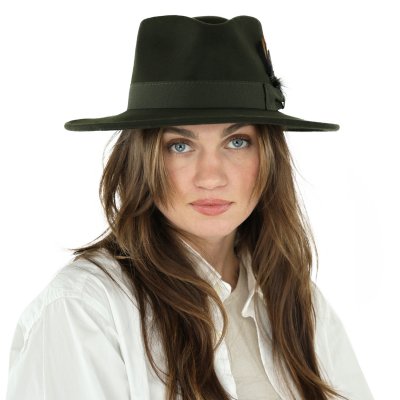 Hatte - Gårda Molinella Crushable Wool felt Fedora (grøn)