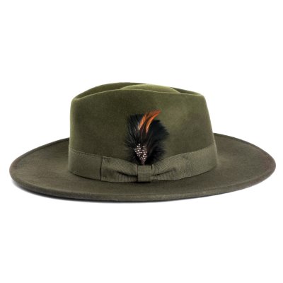 Hatte - Gårda Molinella Crushable Wool felt Fedora (grøn)