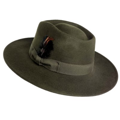 Hatte - Gårda Molinella Crushable Wool felt Fedora (grøn)