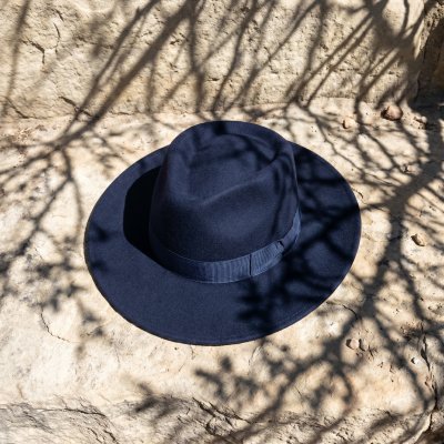 Hatte - Gårda Napoli Fedora Wool Hat (marineblå)