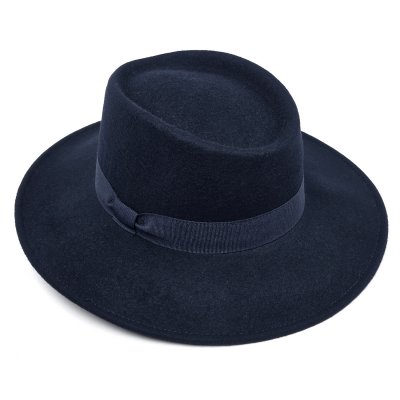 Hatte - Gårda Napoli Fedora Wool Hat (marineblå)