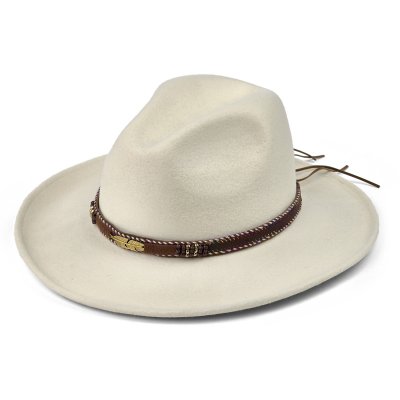 Hatte - Gårda Toquerville Crushable Wool felt Western hat (creme)