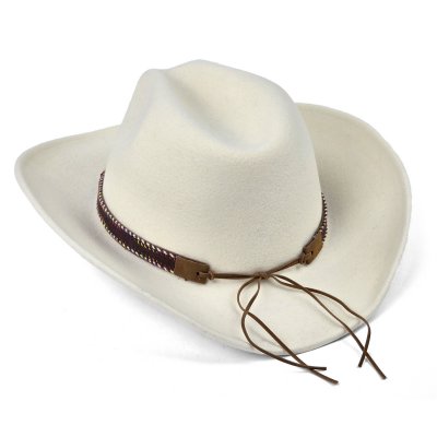 Hatte - Gårda Toquerville Crushable Wool felt Western hat (creme)