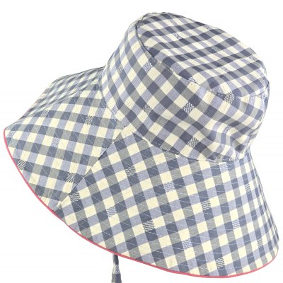 Hatte - Gårda Poppy Checkered sun hat (blå)