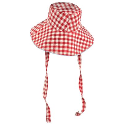 Hatte - Gårda Poppy Checkered sun hat (rød)