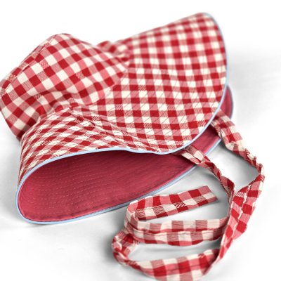 Hatte - Gårda Poppy Checkered sun hat (rød)