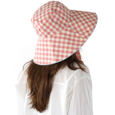 Hatte - Gårda Poppy Checkered sun hat (lyserød)