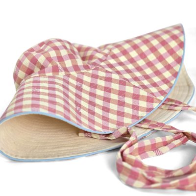 Hatte - Gårda Poppy Checkered sun hat (lyserød)