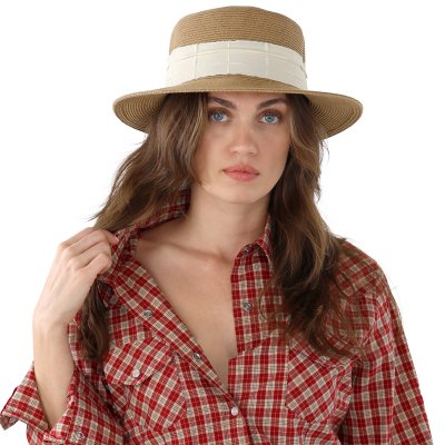 Stråhat - Gårda Valletta Boater (kaki)