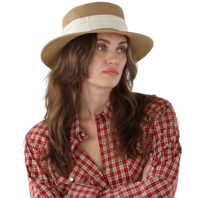 Stråhat - Gårda Valletta Boater (kaki)