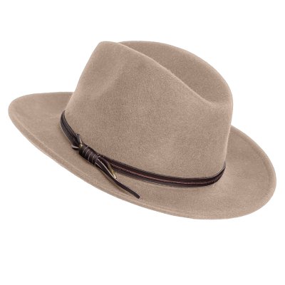 Hatte - Gårda Vicenza Crushable Wool felt Fedora (beige)