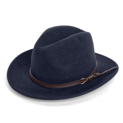 Hatte - Gårda Vicenza Crushable Wool felt Fedora (blå)