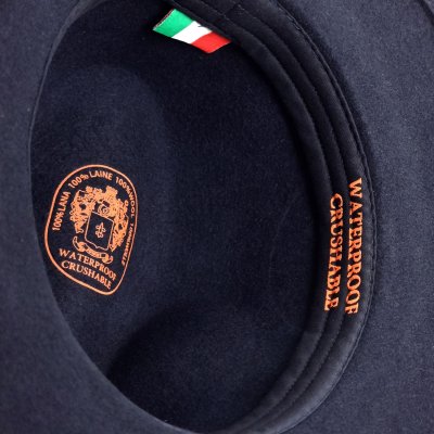 Hatte - Gårda Vicenza Crushable Wool felt Fedora (blå)