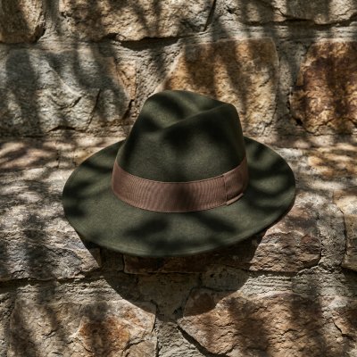 Hatte - Gårda Volterra Fedora Wool Hat (militærgrøn/beige)