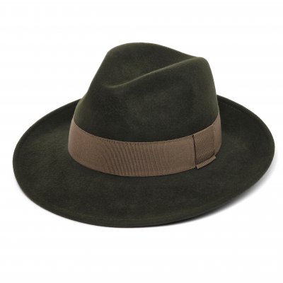 Hatte - Gårda Volterra Fedora Wool Hat (militærgrøn/beige)