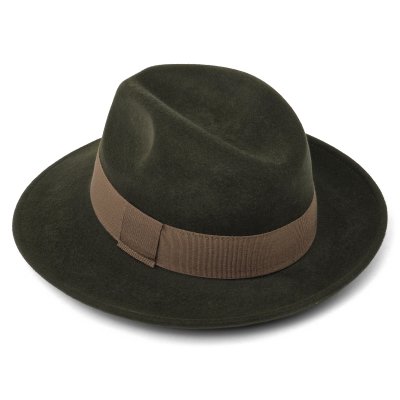 Hatte - Gårda Volterra Fedora Wool Hat (militærgrøn/beige)