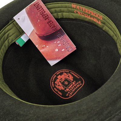 Hatte - Gårda Volterra Fedora Wool Hat (militærgrøn/beige)