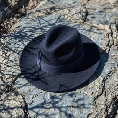 Hatte - Gårda Volterra Fedora Wool Hat (marineblå)