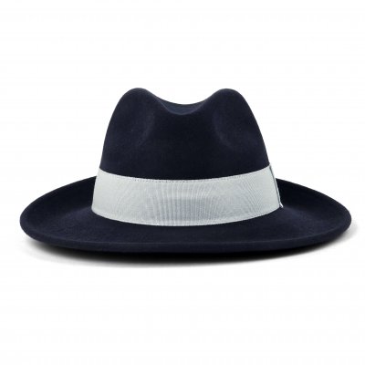 Hatte - Gårda Volterra Fedora Wool Hat (marineblå/off-white)