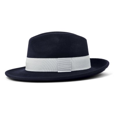 Hatte - Gårda Volterra Fedora Wool Hat (marineblå/off-white)