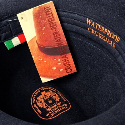 Hatte - Gårda Volterra Fedora Wool Hat (marineblå/off-white)