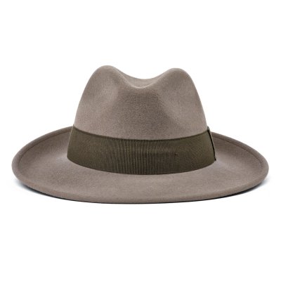 Hatte - Gårda Volterra Fedora Wool Hat (taupe/militærgrøn)