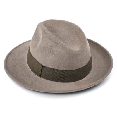 Hatte - Gårda Volterra Fedora Wool Hat (taupe/militærgrøn)