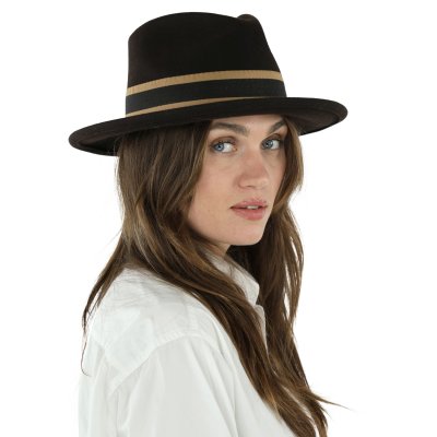 Hatte - Gårda Belluno Crushable Wool felt Fedora (brun)