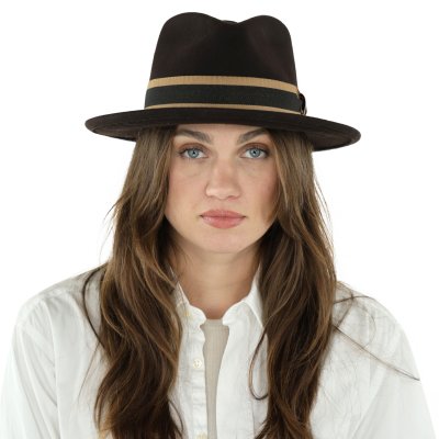 Hatte - Gårda Belluno Crushable Wool felt Fedora (brun)